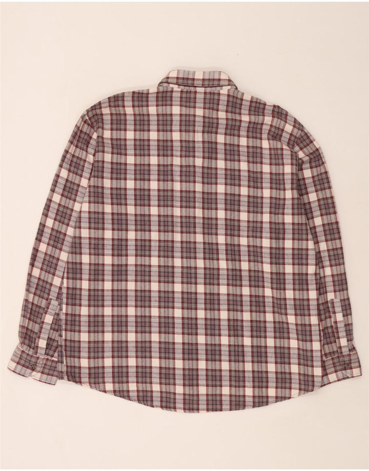 Camisa masculina de flanela do projeto europeu XL cinza xadrez algodão