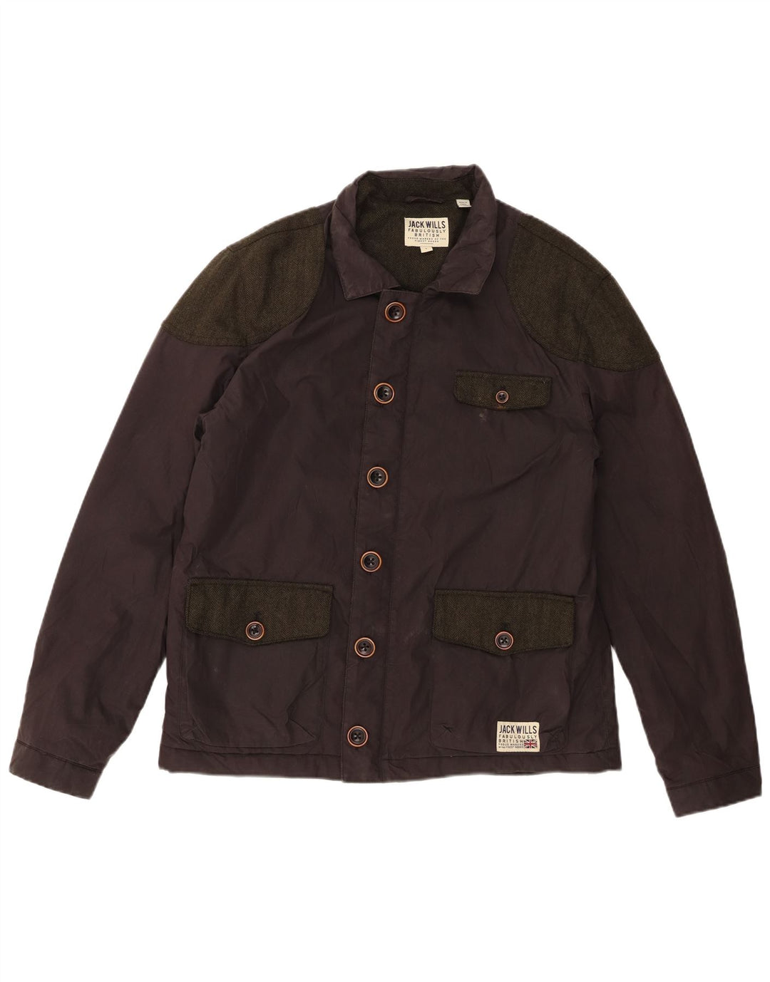 Jaqueta utilitária masculina Jack Wills Reino Unido 40 grande bloco colorido cinza