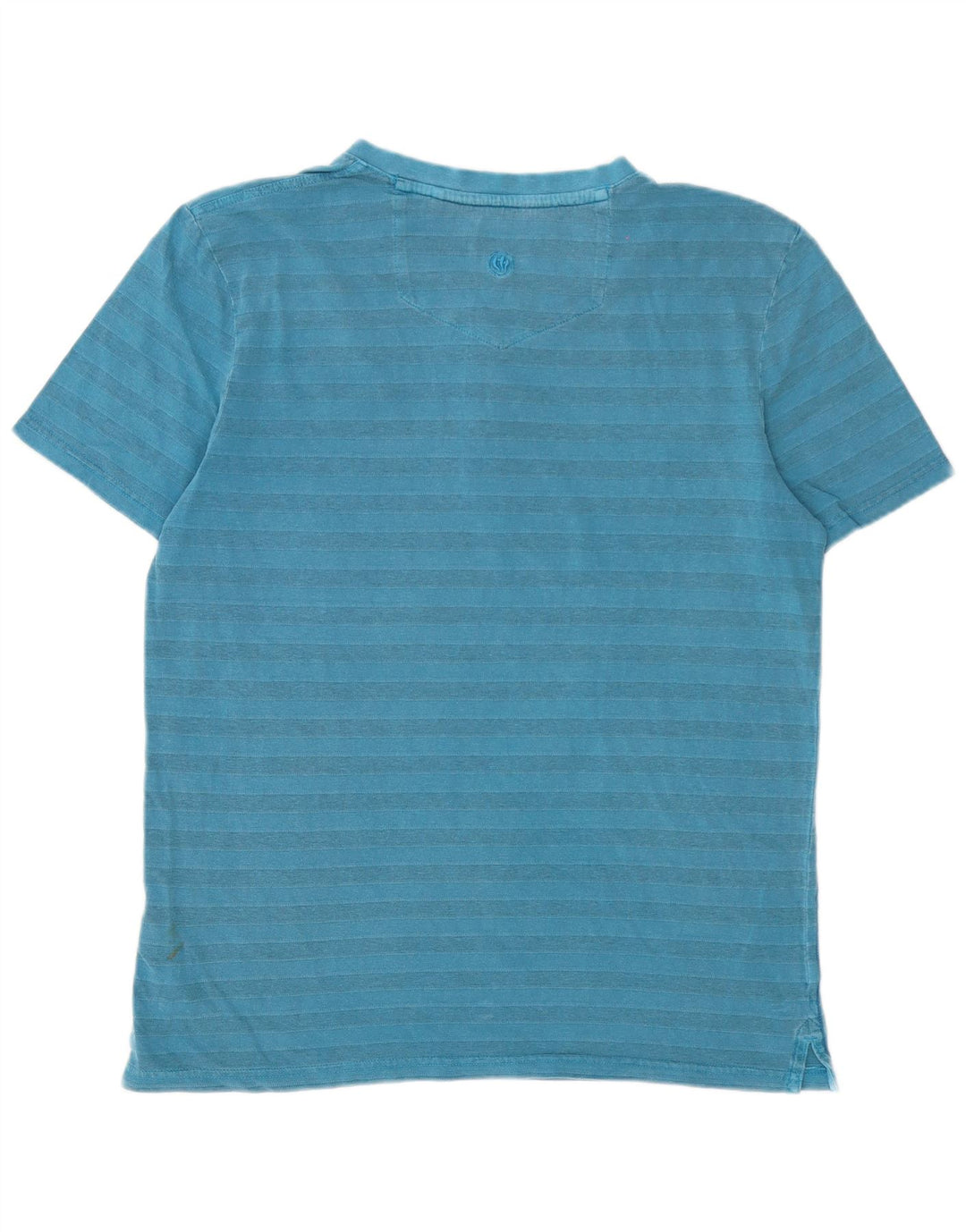 Camiseta masculina Fat Face Top de algodão listrado azul médio