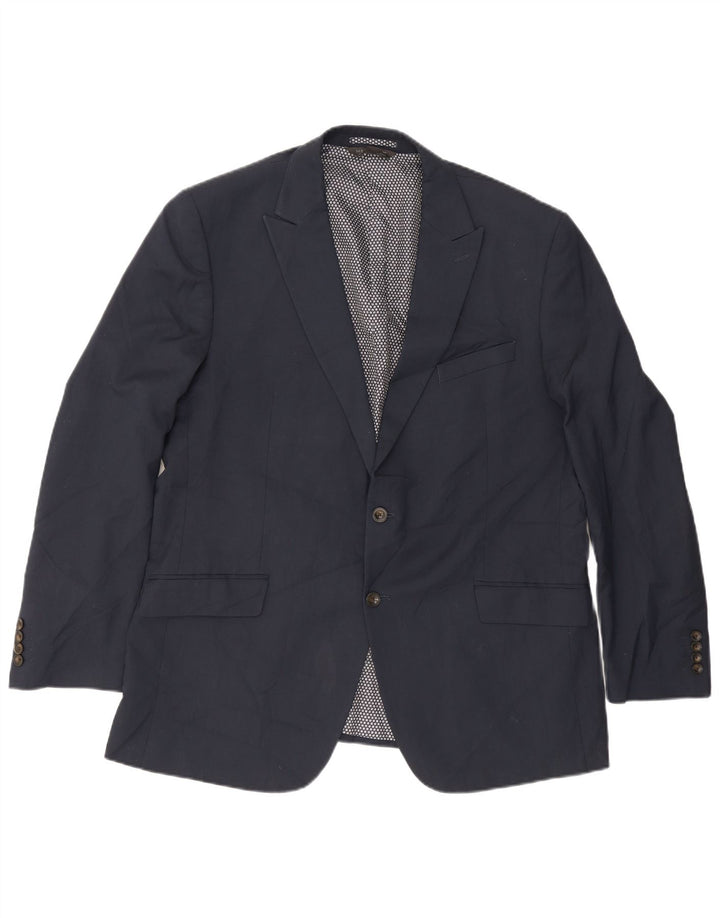 Jaqueta blazer masculina de 2 botões Marks & Spencer Reino Unido 46 XL azul marinho