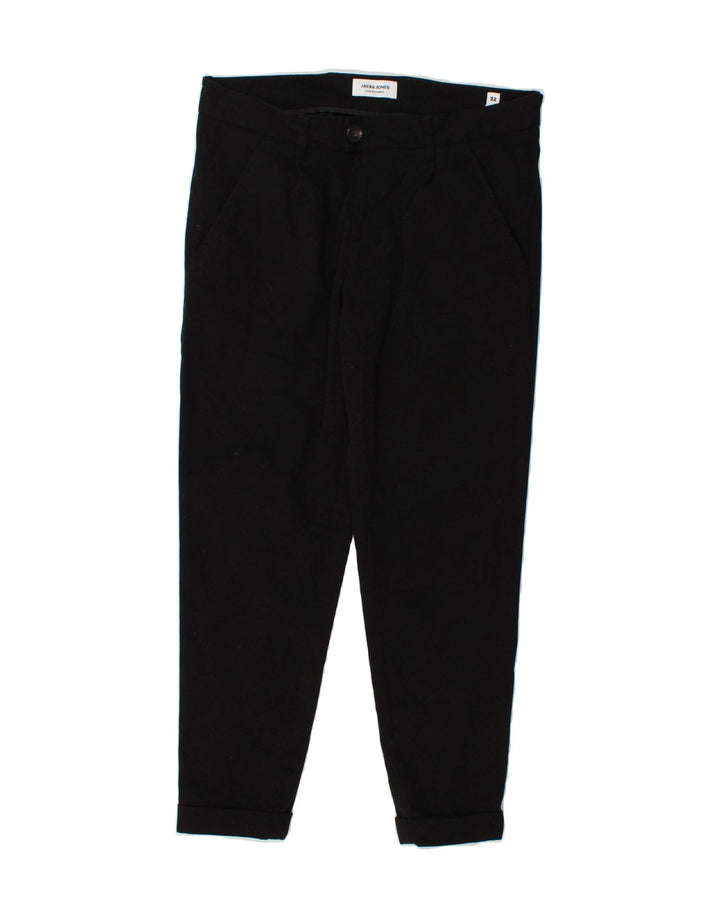 JACK & JONES Mens Slim Chino Trousers W32 L26 Black Cotton Vintage Jack & Jones and Second-Hand Jack & Jones from Messina Hembry 