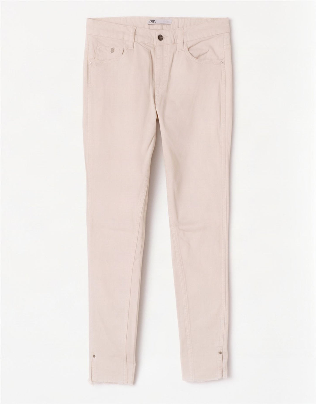 Zara Jeans Skinny Feminino UE 38 Pequeno W28 L27 Branco