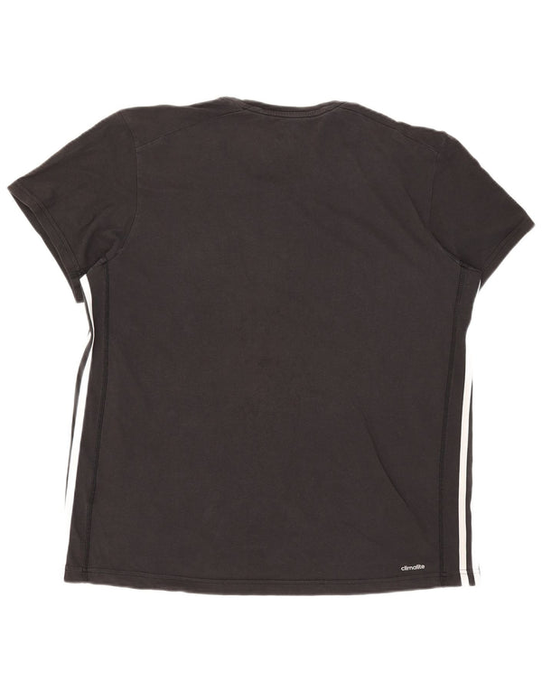 Adidas Mens Climalite Camiseta Top XL Algodão Preto