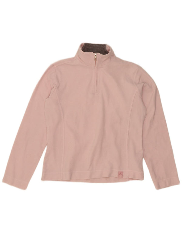 Jumper de lã feminino Champion com zíper e gola UK 16 grande poliéster rosa