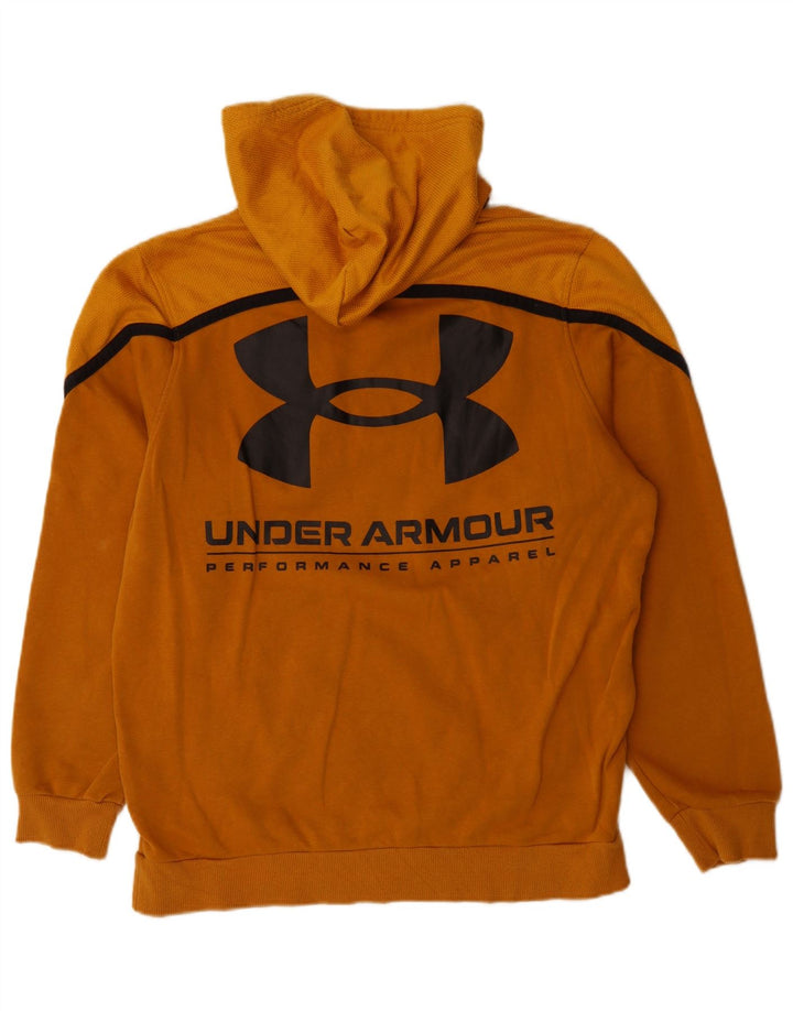 Under Armour Mens Hoodie Jumper Médio Laranja Algodão Colorblock