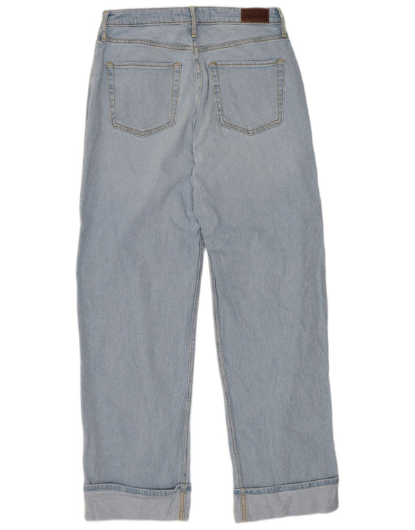Jeans feminino Hollister Dad cintura ultra alta US 11 grande W30 L31 algodão azul