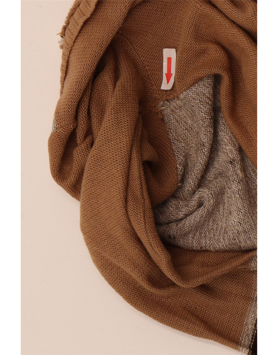 Suéter feminino vintage com decote em V IT 44 listrado marrom médio