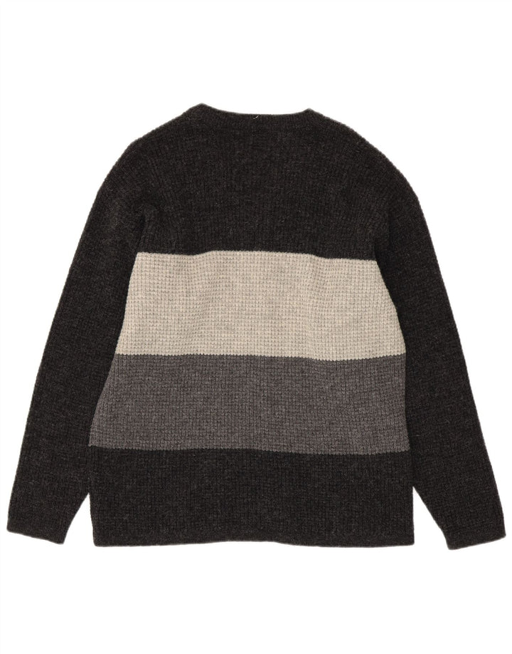 Suéter masculino Levi's com decote em V grande cinza colorblock lã virgem