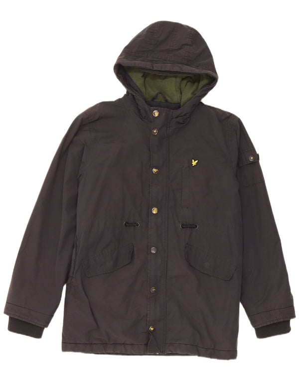 Casaco corta-vento com capuz para meninos Lyle & Scott 14-15 anos algodão preto