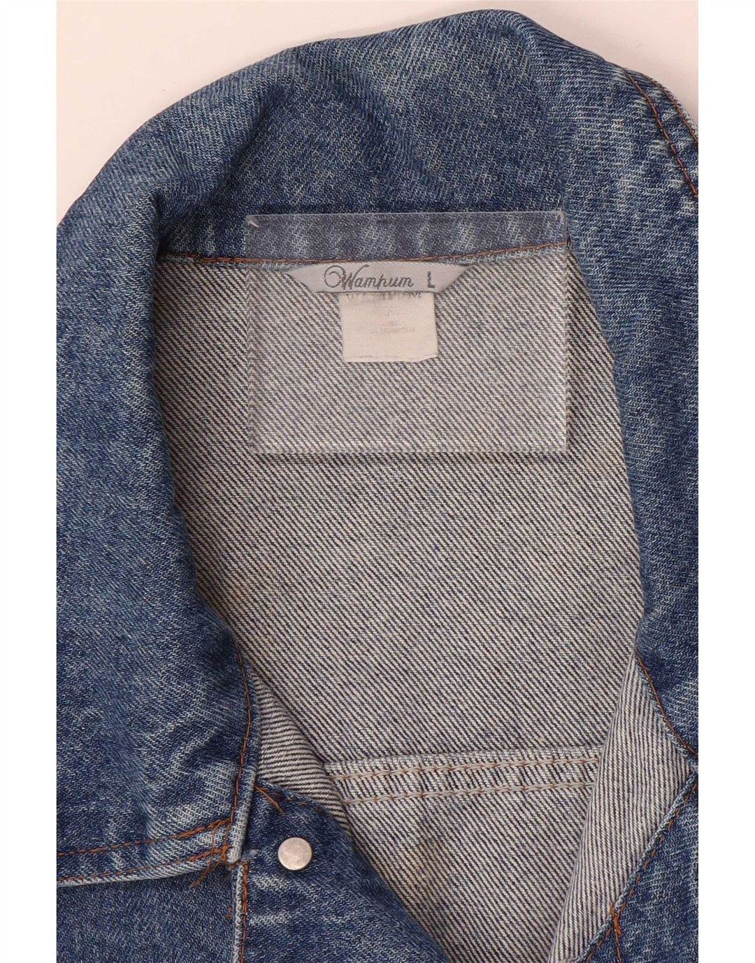 Jaqueta jeans masculina Wampum UK 40 grande algodão azul