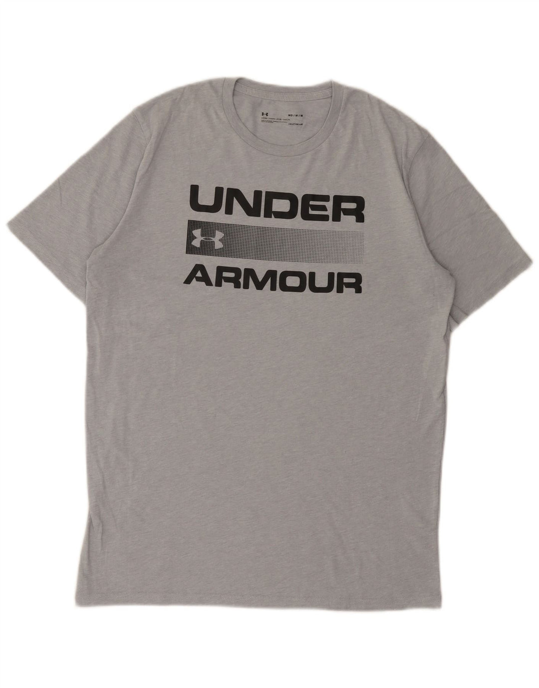 Camiseta masculina Under Armour Heat Gear Graphic Top cinza médio algodão manchado