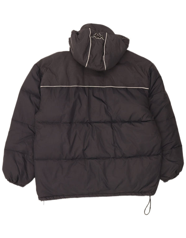 Jaqueta masculina acolchoada com capuz Kappa UK 44 2XL preto nylon