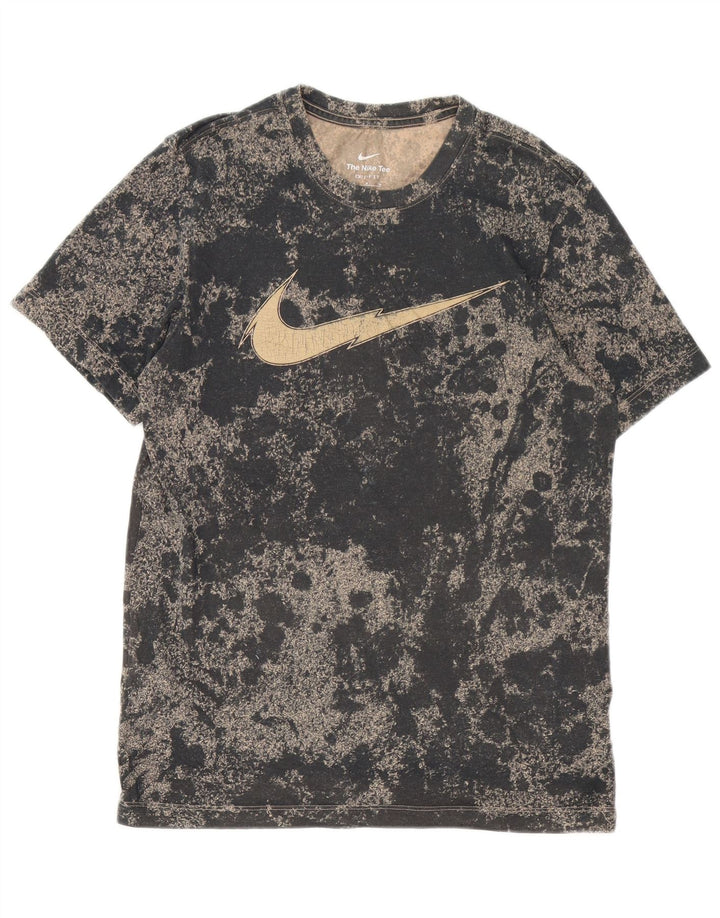 Camiseta Nike Masculina Dri Fit Graphic Top Médio Preto Tie Dye Algodão