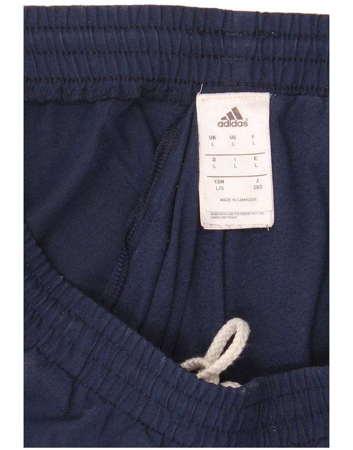 Calça de treino masculina Adidas Joggers grande poliéster azul marinho