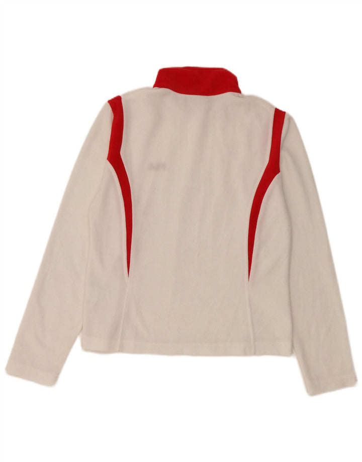 Fila Womens Zip Neck Top Manga Longa UK 8 Pequeno Colourblock Branco Poliéster