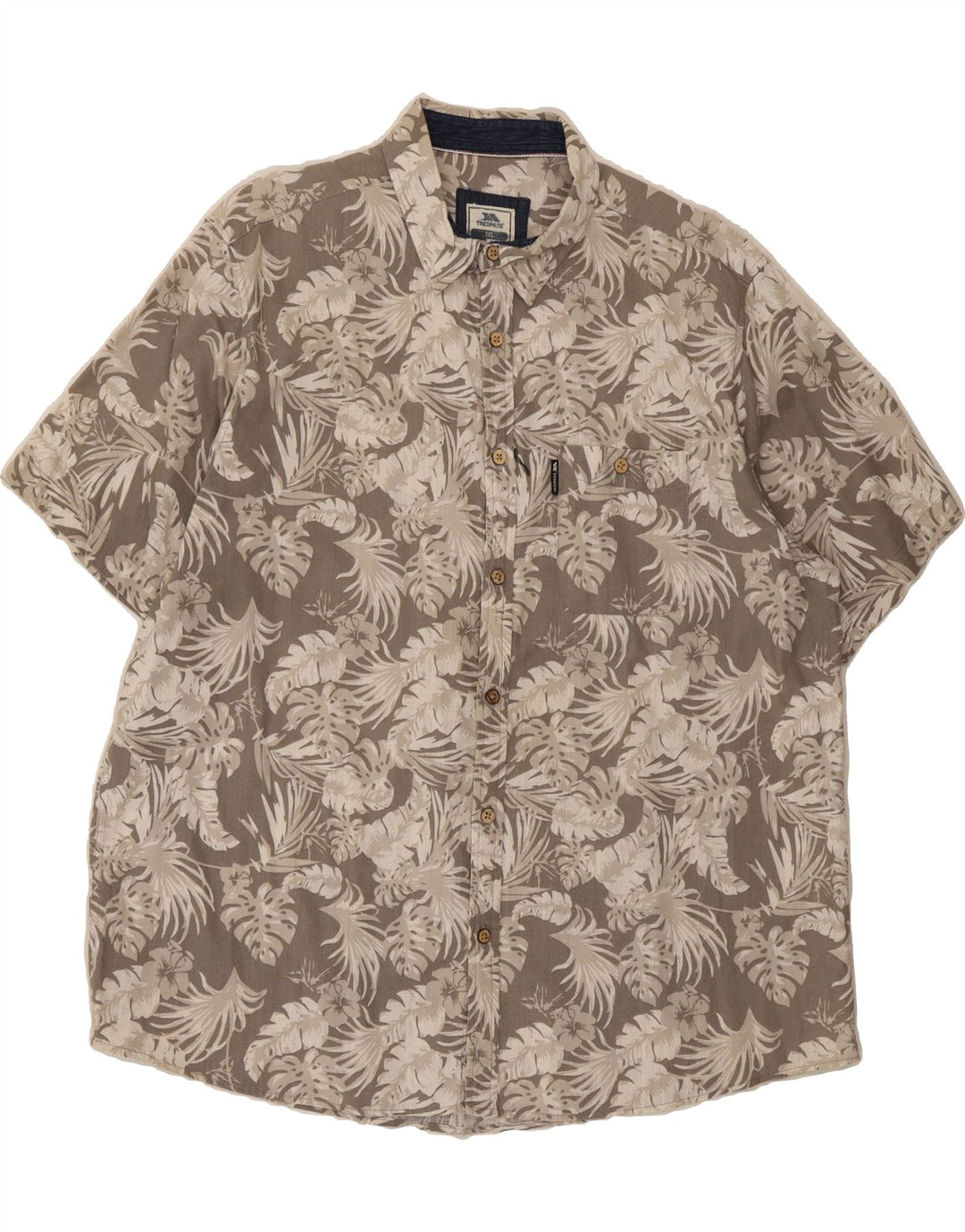 TRESPASS Mens Short Sleeve Shirt 3XL Grey Floral Vintage Trespass and Second-Hand Trespass from Messina Hembry 