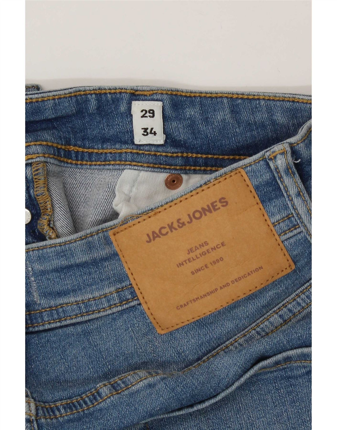 Jack & Jones Masculino GLENN Slim Jeans W29 L34 Azul Algodão