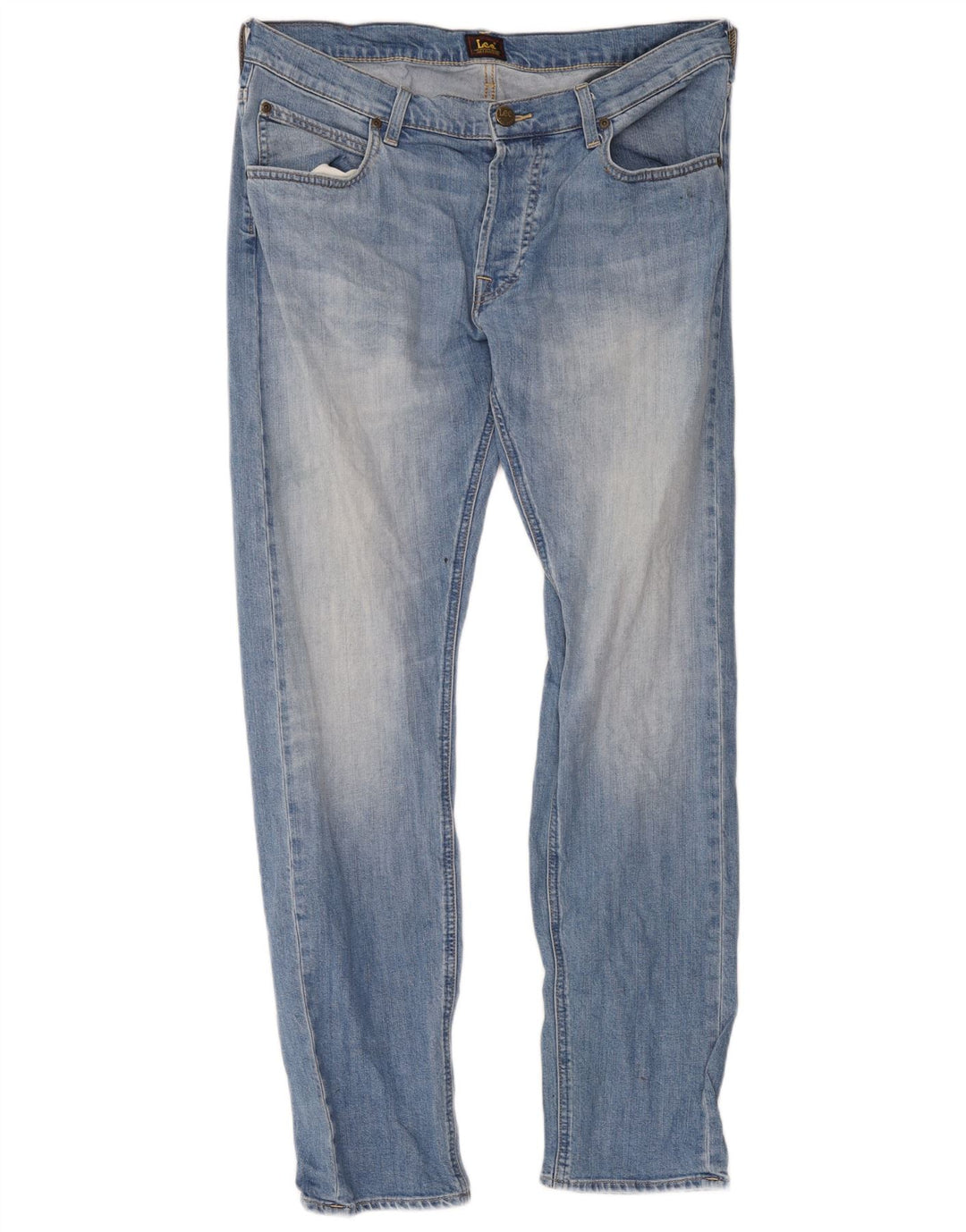 Lee Mens Daren Straight Jeans W34 L32 Azul Algodão