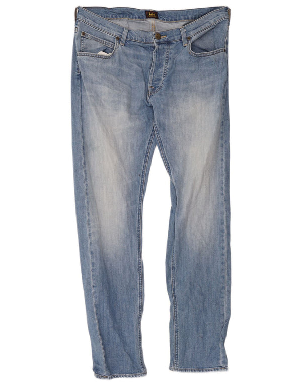 Lee Mens Daren Straight Jeans W34 L32 Azul Algodão
