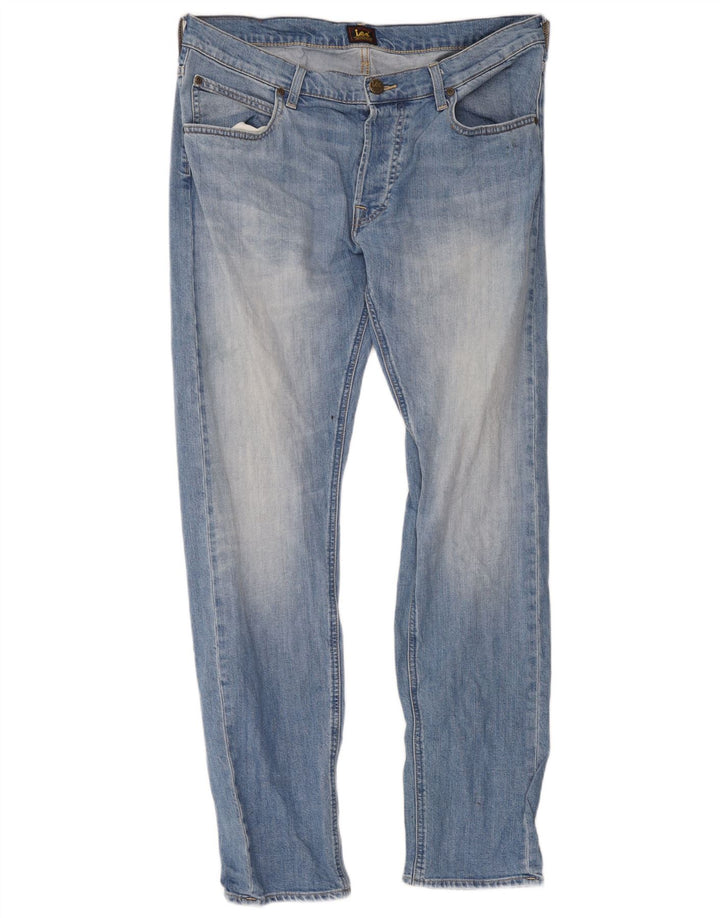 Lee Mens Daren Straight Jeans W34 L32 Azul Algodão