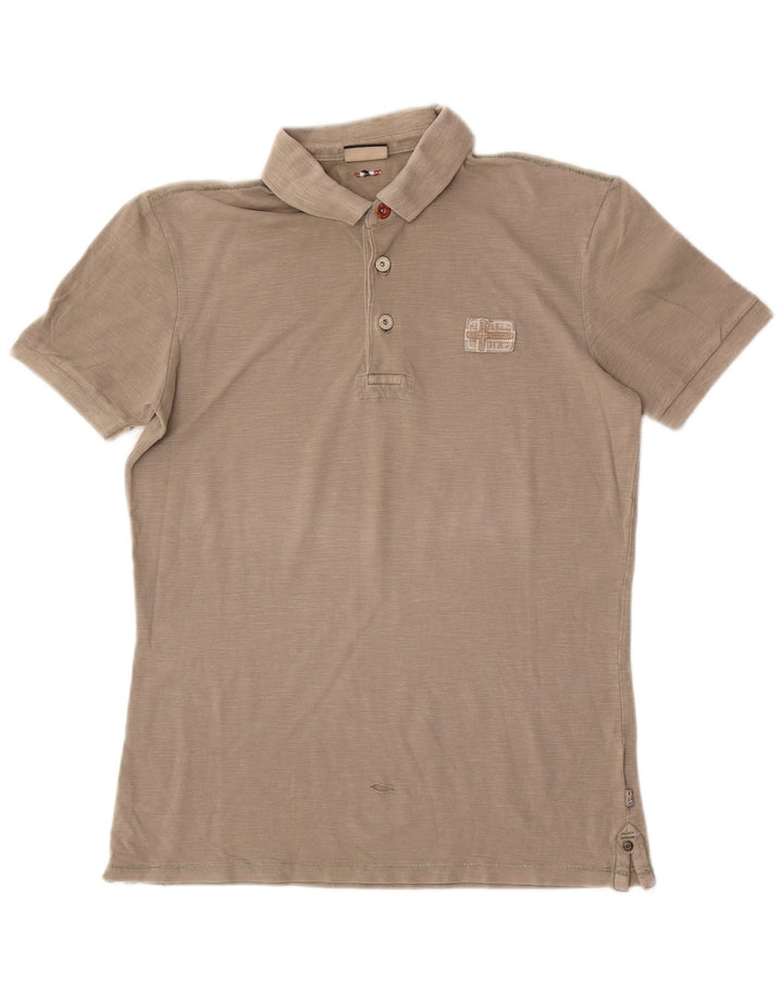 Camisa polo masculina Napapijri pequena cinza
