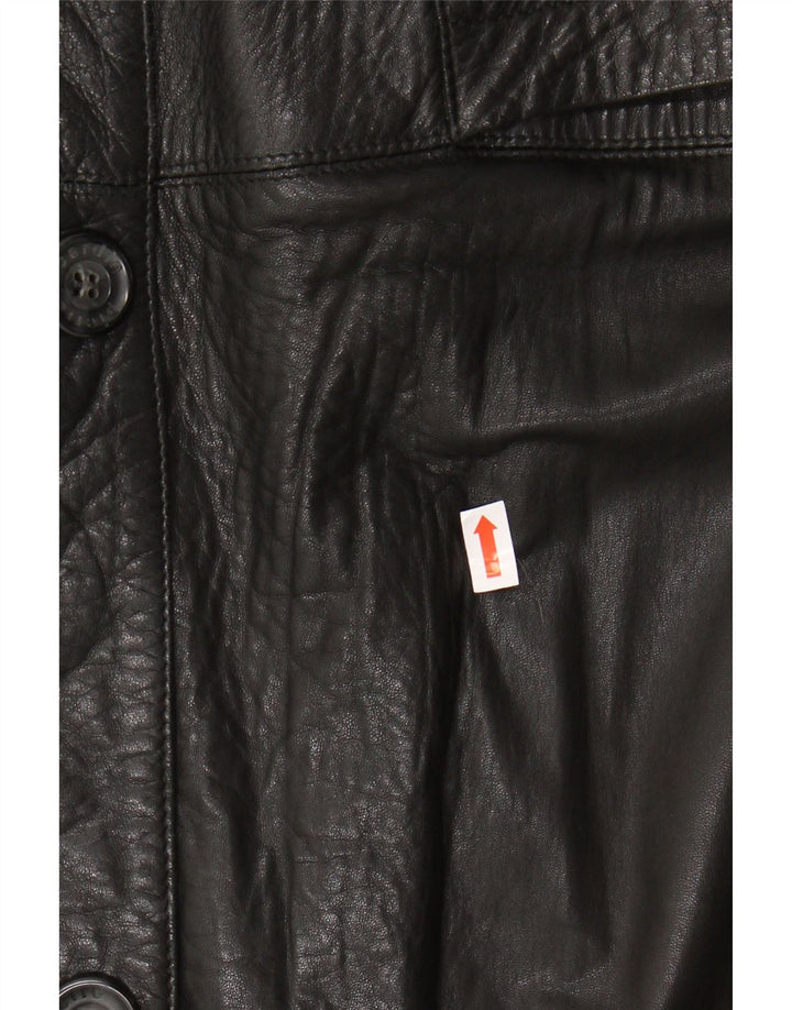 Jaqueta de couro masculina PIERRE CARDIN IT 58 4XL couro preto