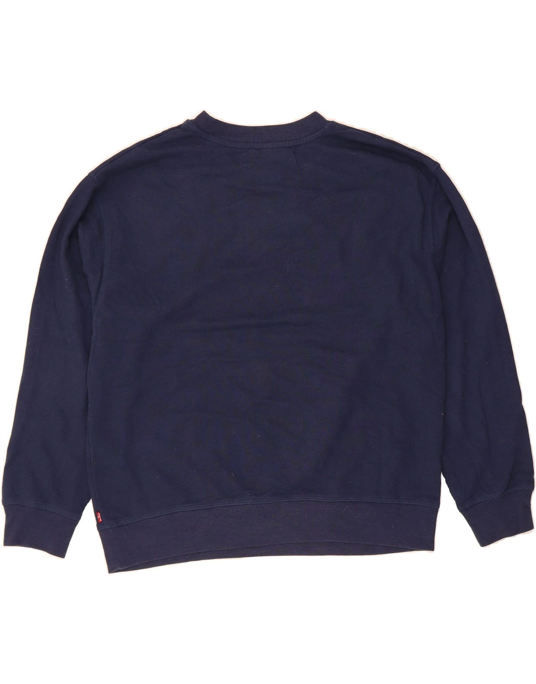 LEVI'S Womens Graphic Sweatshirt Jumper UK 16 Large Navy Blue Cotton Vintage Levi's and Second-Hand Levi's from Messina Hembry 