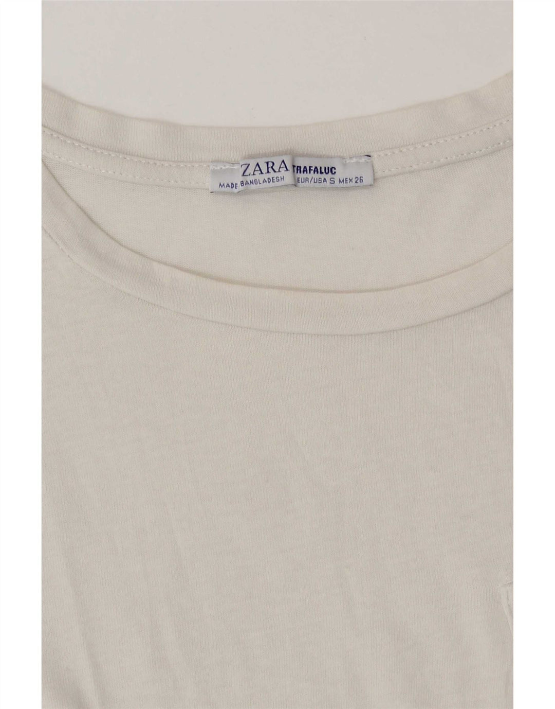 Camiseta feminina Zara Top UK 10 pequena branca