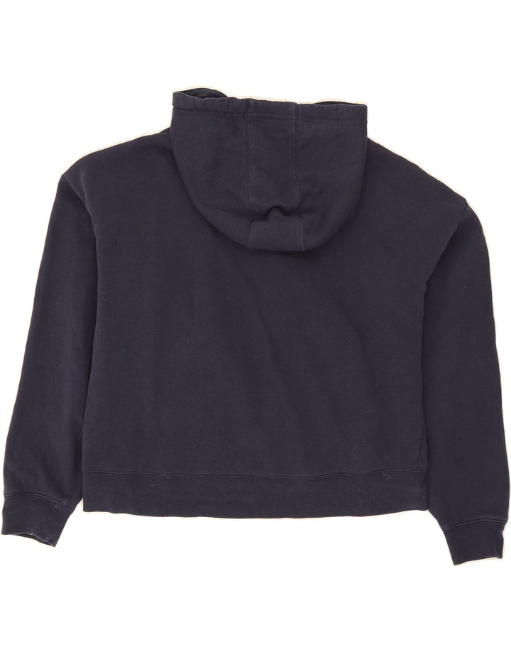 FILA Womens Hoodie Jumper UK 14 Large Navy Blue Cotton Vintage Fila and Second-Hand Fila from Messina Hembry 