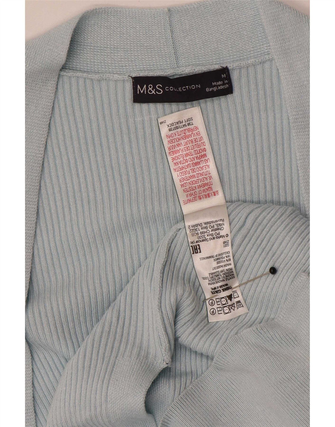 Suéter cardigã feminino Longline Marks & Spencer Reino Unido 14 azul médio