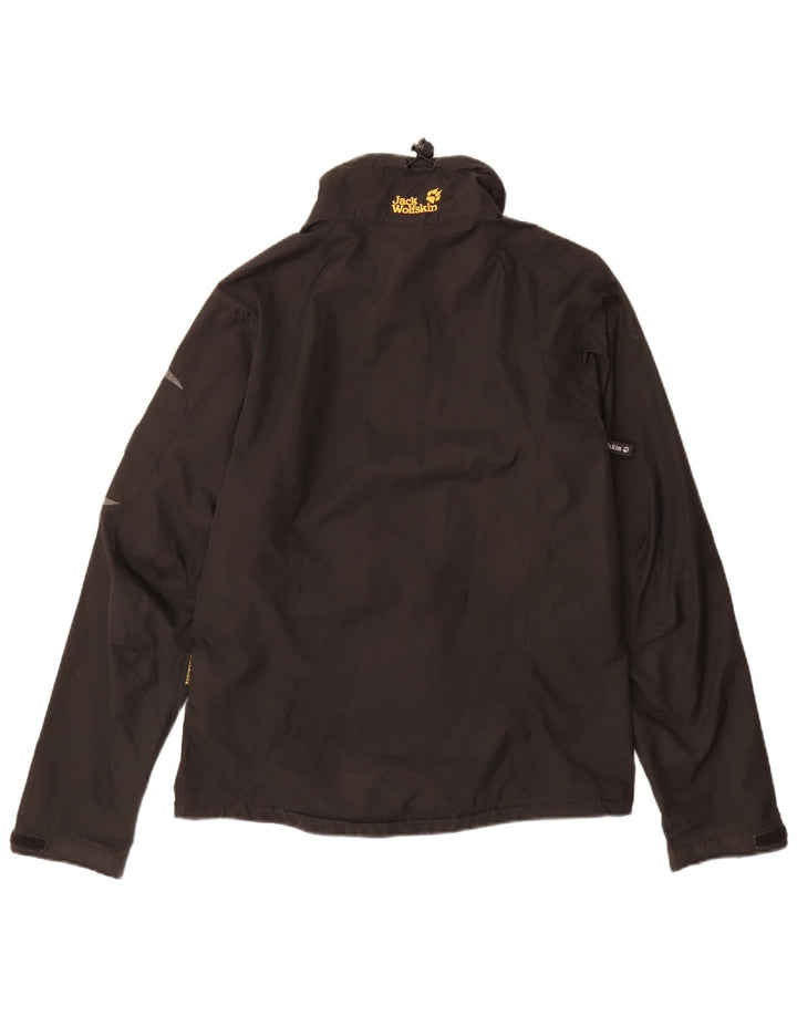 Jaqueta corta-vento masculina Jack Wolfskin Reino Unido 38 poliéster preto médio