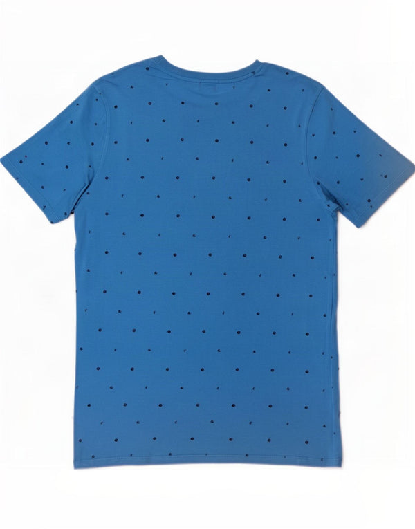 Camiseta Nike masculina com corte atlético gráfico top pequeno algodão manchado azul