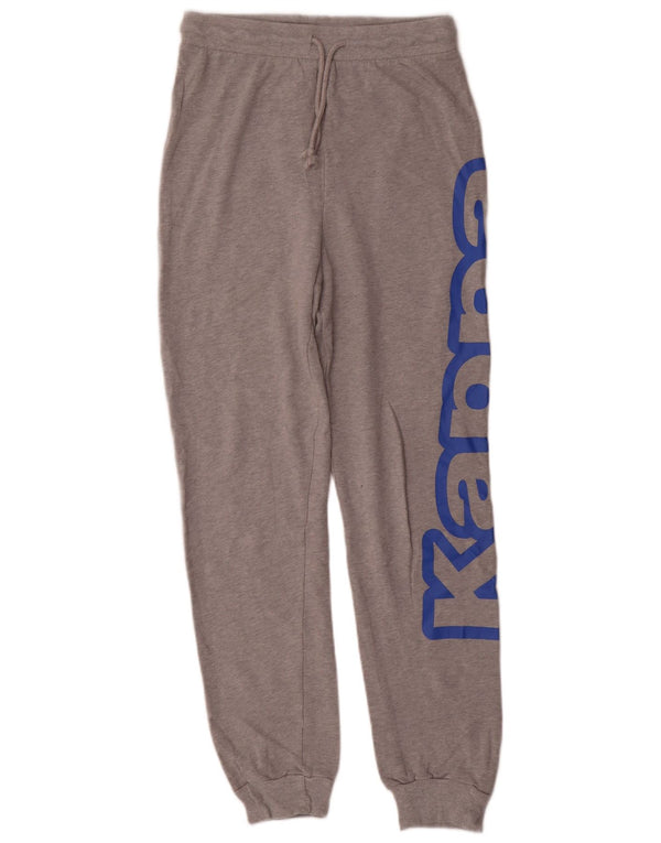 Kappa Mens Tezenis Graphic Calças de treino joggers pequenas cinza manchadas