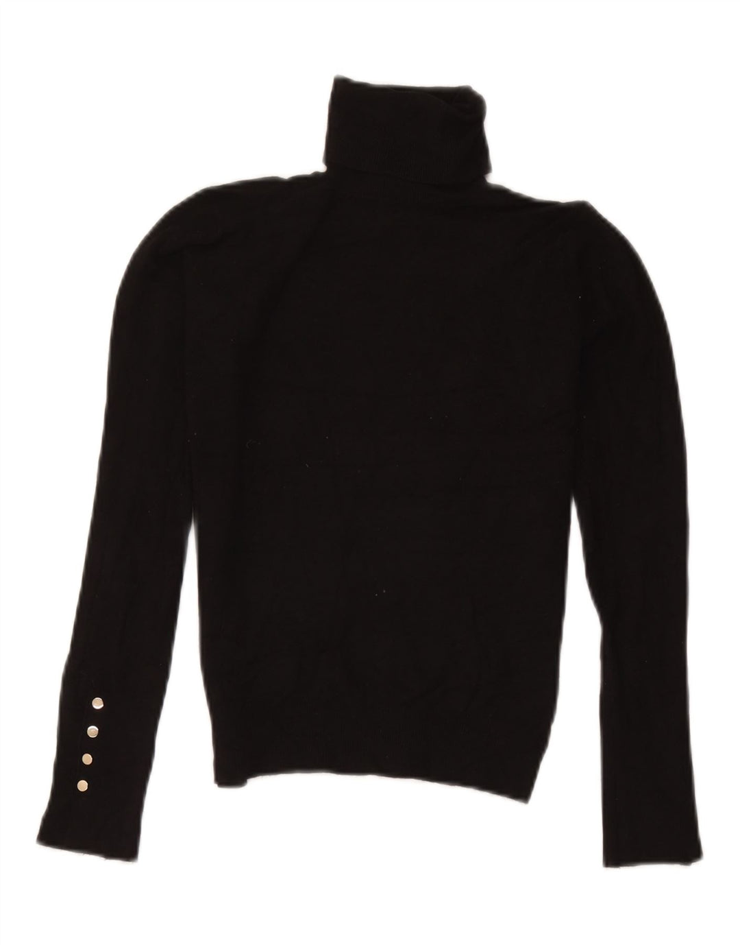 Suéter feminino Zara com gola redonda e viscose preta pequena Reino Unido 10
