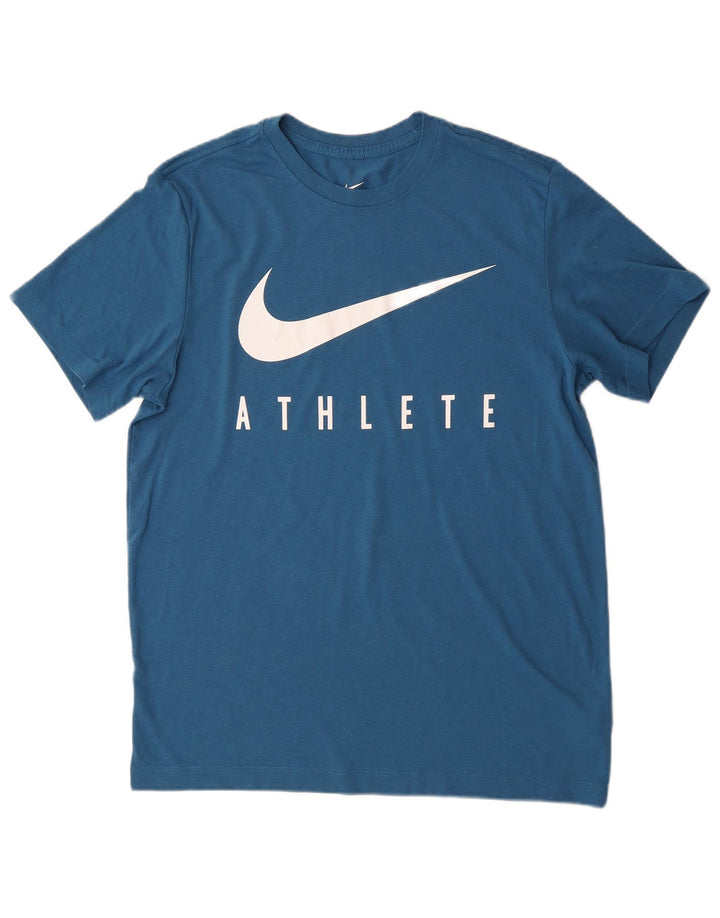 Camiseta masculina NIKE Dri Fit Graphic Top Médio Azul Poliéster