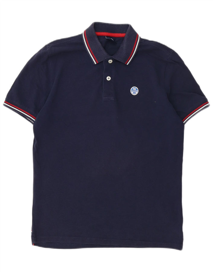 Camisa polo masculina North Sails Graphic Regular Fit pequena algodão azul marinho