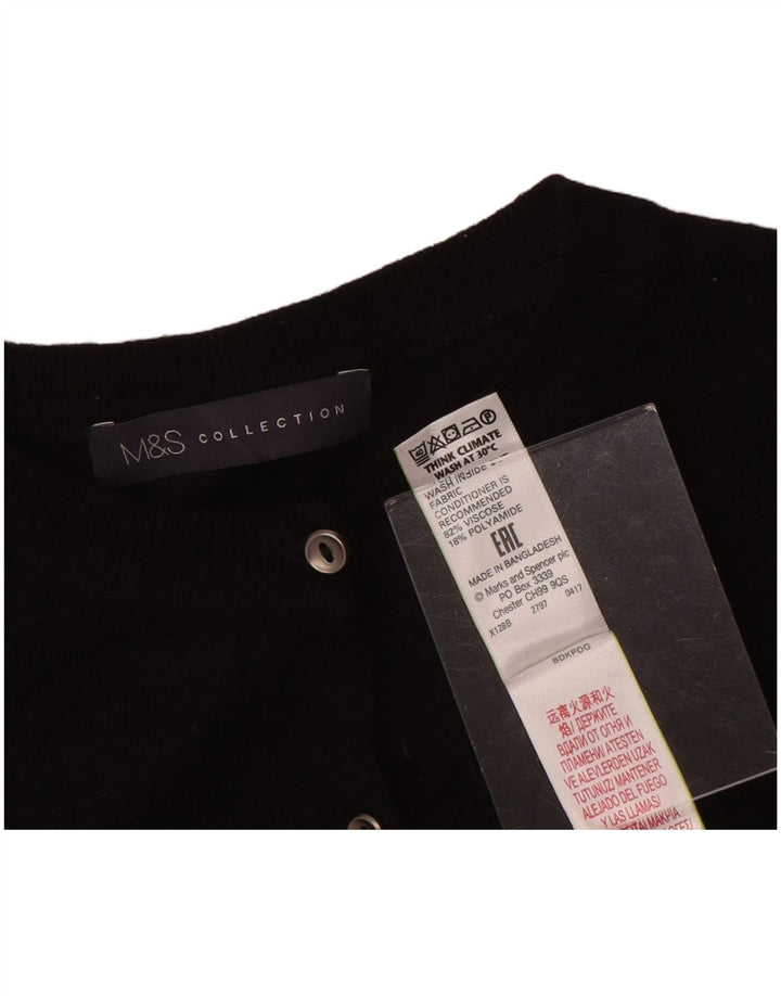 Suéter cardigã feminino Marks & Spencer UK 8 pequeno viscose preta