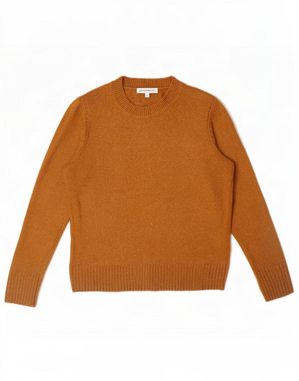 Suéter feminino Warehouse com gola redonda UK 12 acrílico marrom médio