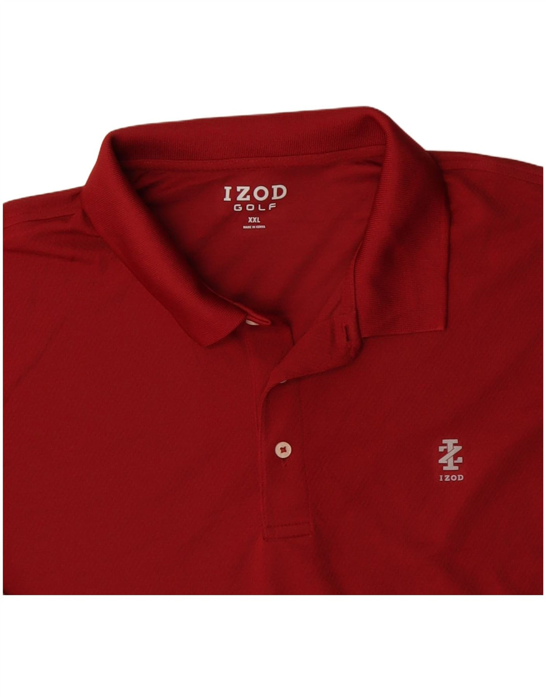 Camisa polo masculina de manga comprida IZOD 2XL poliéster vermelho