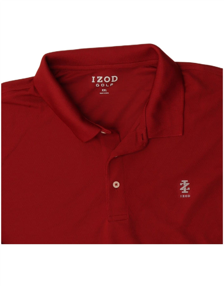 Camisa polo masculina de manga comprida IZOD 2XL poliéster vermelho