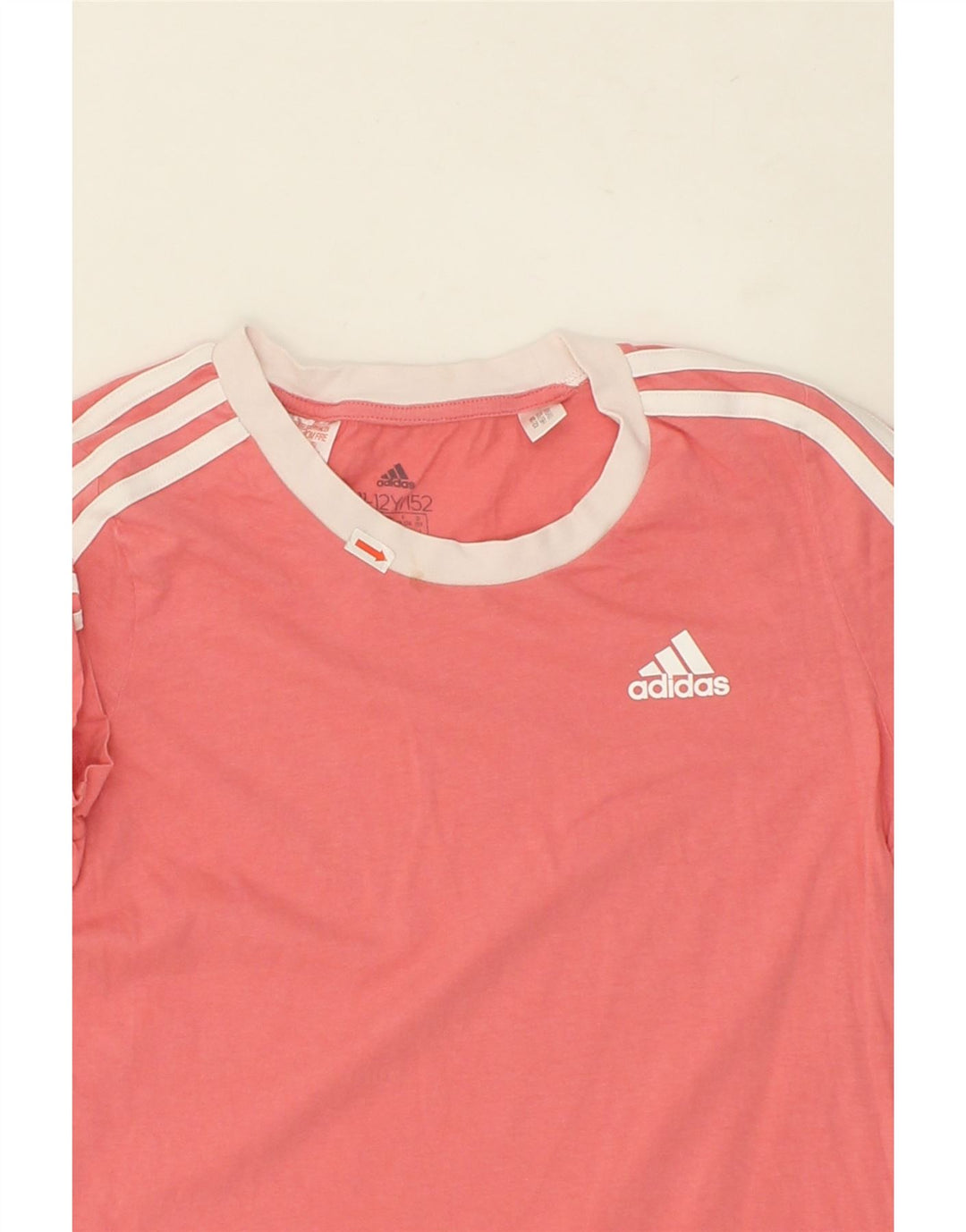 ADIDAS Girls T-Shirt Top 11-12 Years Pink Cotton Vintage Adidas and Second-Hand Adidas from Messina Hembry 