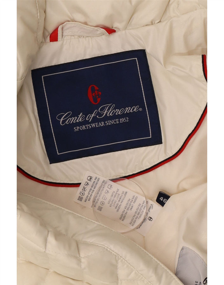 Jaqueta feminina acolchoada acolchoada Conte of Florence IT 46 grande poliéster branco