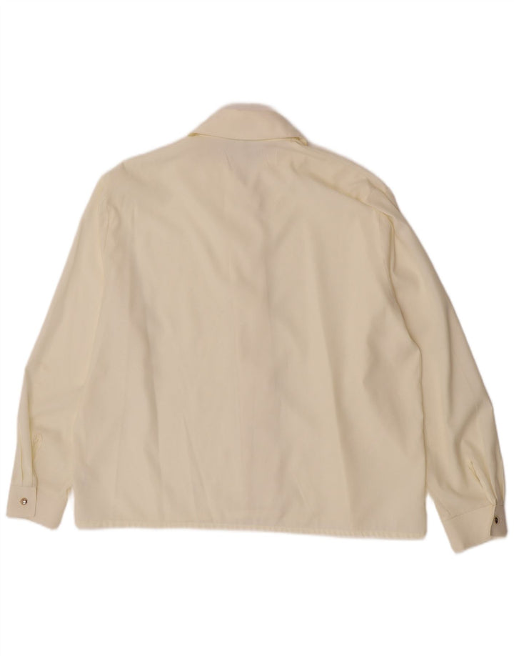 Blusa feminina vintage UK 14 viscose branca média