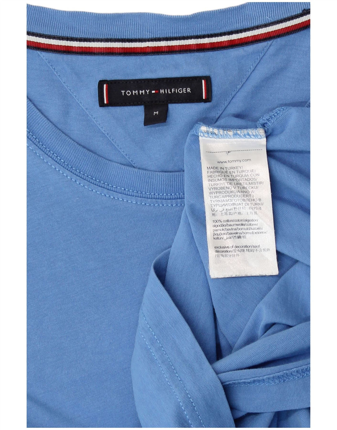 Camiseta masculina Tommy Hilfiger Top médio algodão azul