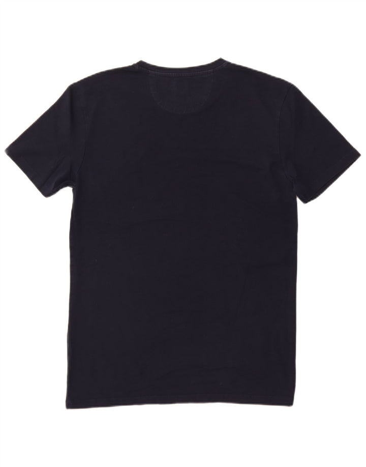 Zara Mens Slim Fit T-Shirt Top Grande Azul Marinho
