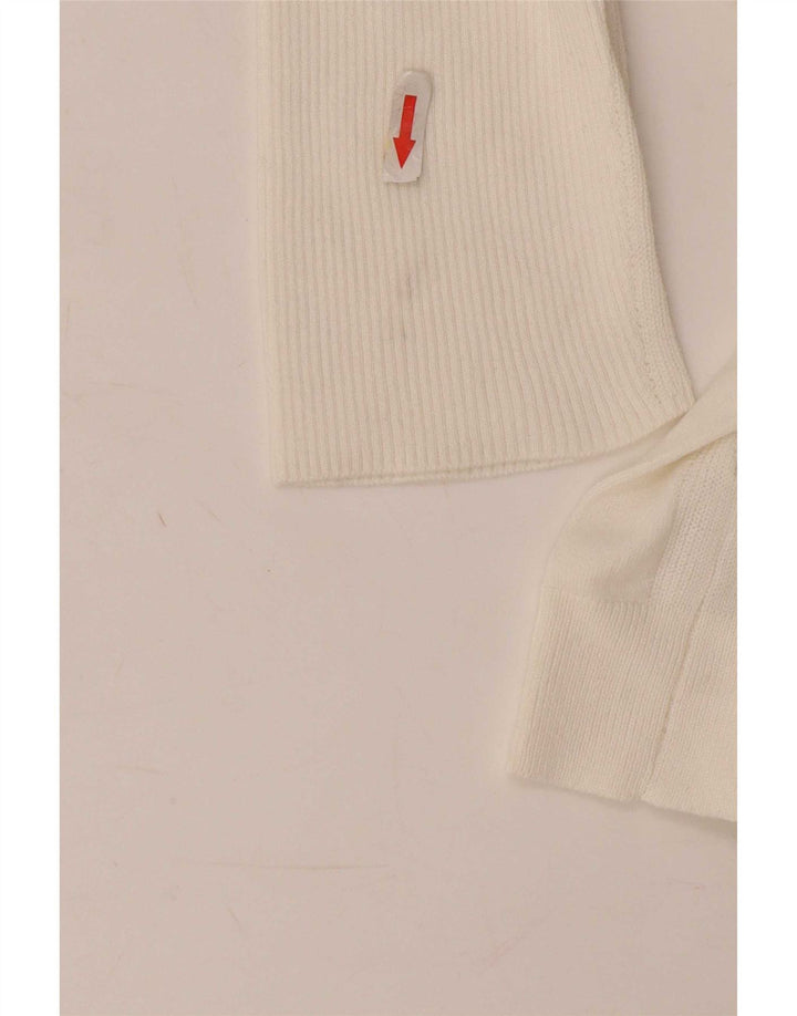 Suéter feminino Marks & Spencer com gola canoa Reino Unido 10 pequeno branco