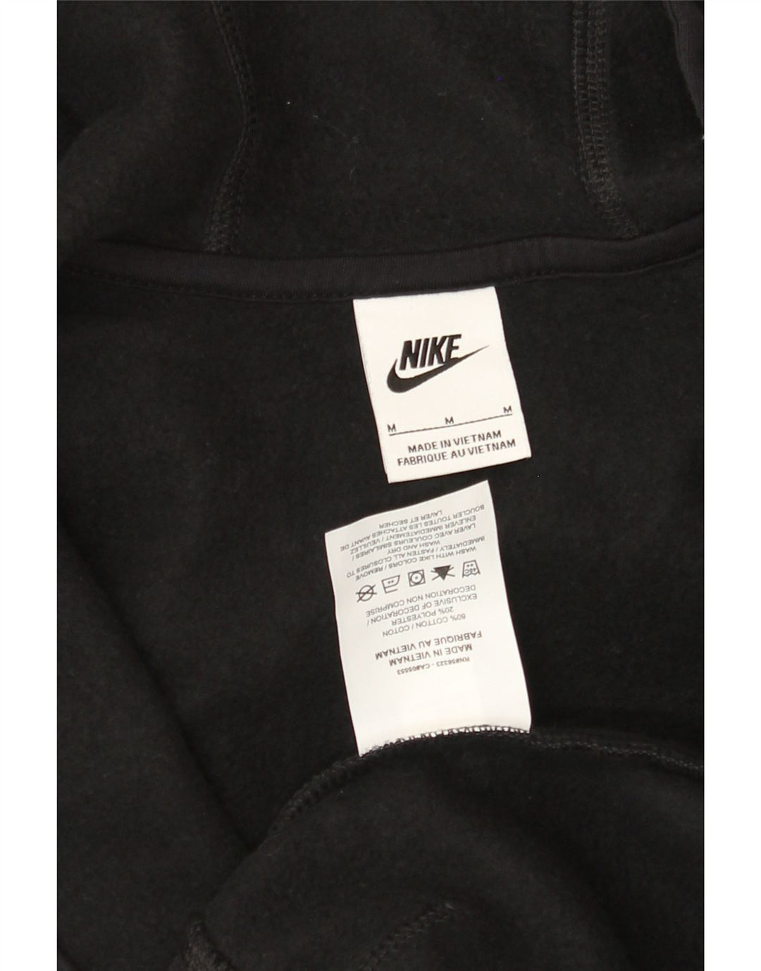 NIKE Womens Crop Zip Hoodie Sweater UK 12 Medium Black Cotton Vintage Nike and Second-Hand Nike from Messina Hembry 