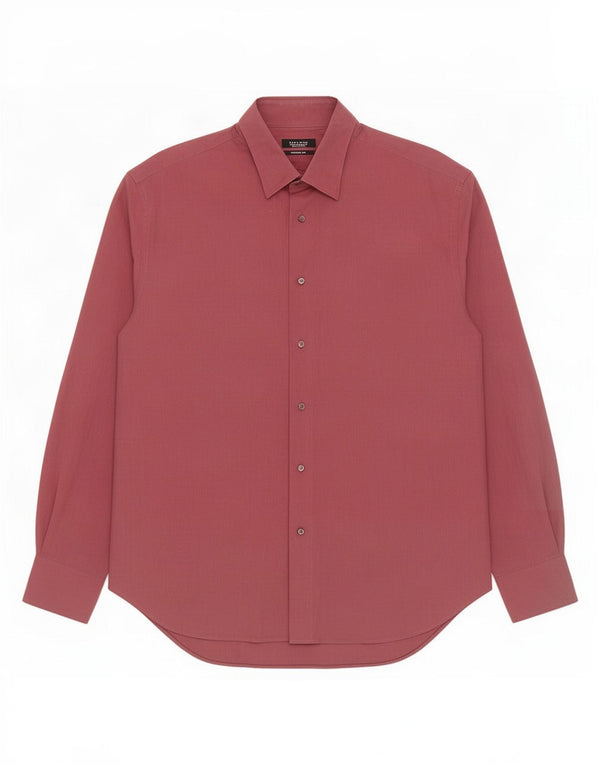 Camisa masculina Zara Tailored Fit EU 44 XL algodão borgonha