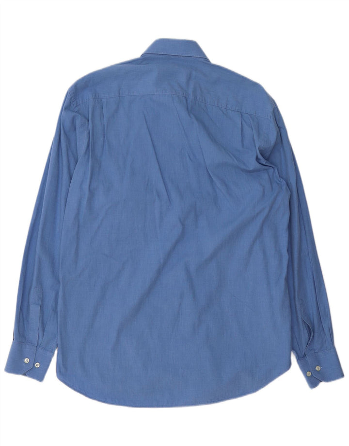 Camisa masculina Valentino Chemises tamanho 38 15 algodão azul médio