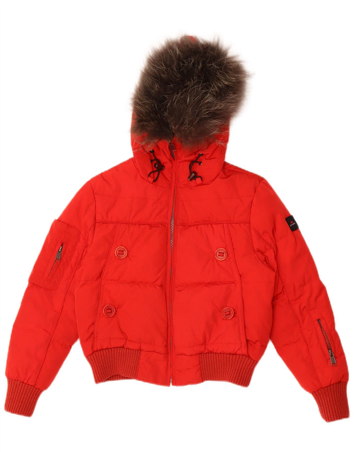 Jaqueta acolchoada com capuz para meninas Canadiens 7-8 anos vermelho